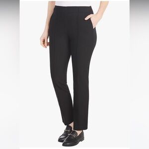Hilary Radley Women's Ponte Pull-On Mid Rise Slim Leg Pants